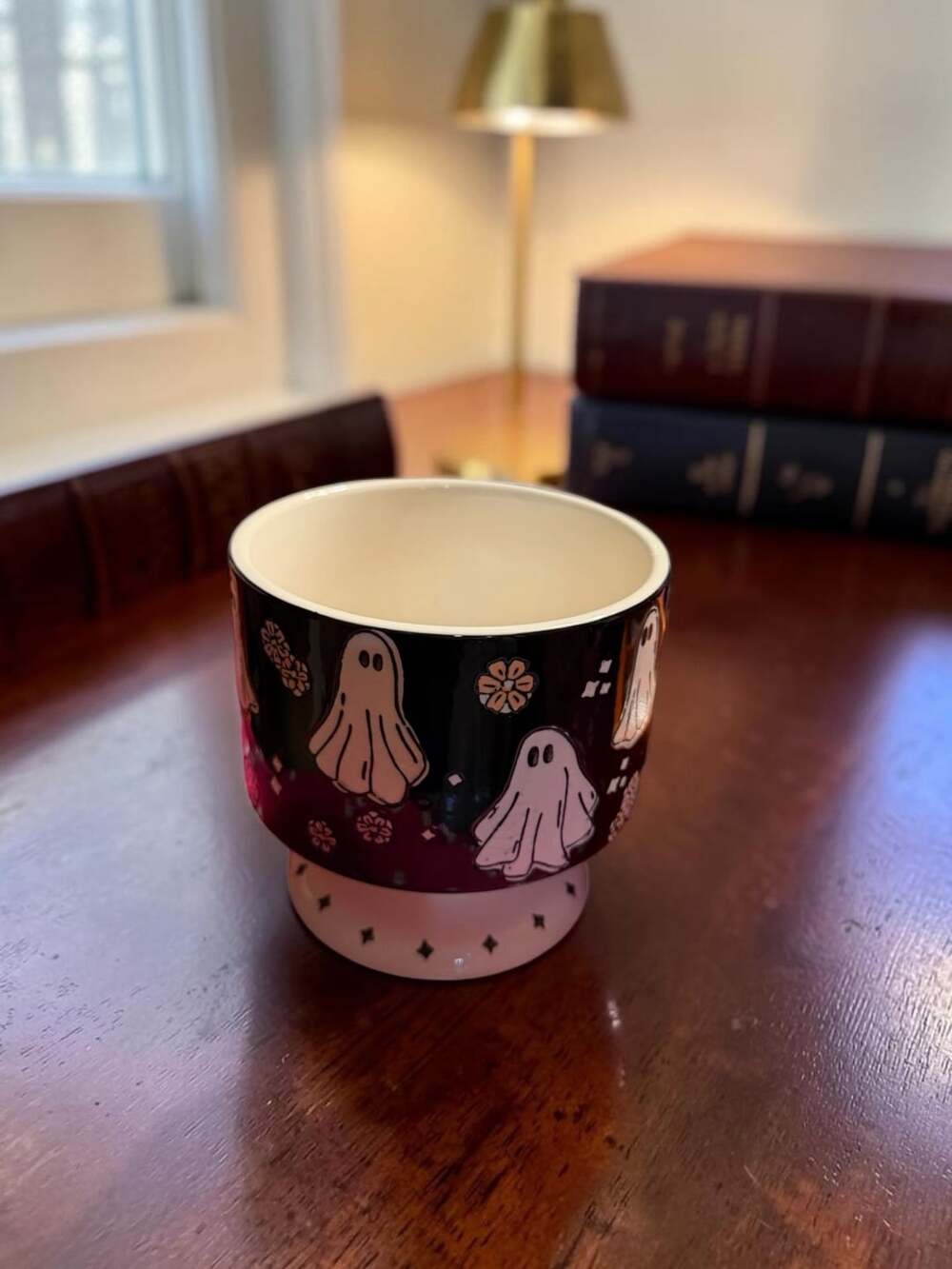 Potter's Studio Ghost & Flowers Halloween Footed Ceramic Mug